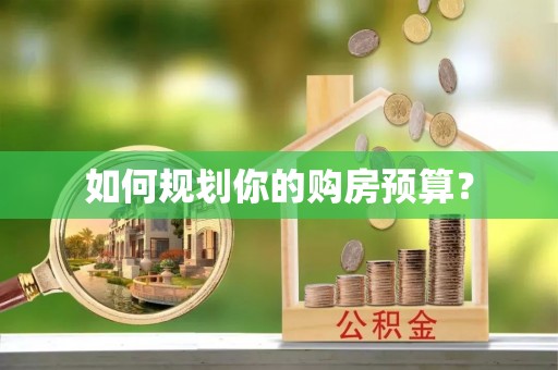 中原如何规划你的购房预算？