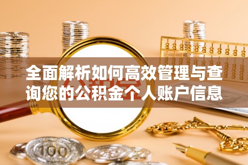 中原全面解析如何高效管理与查询您的公积金个人账户信息
